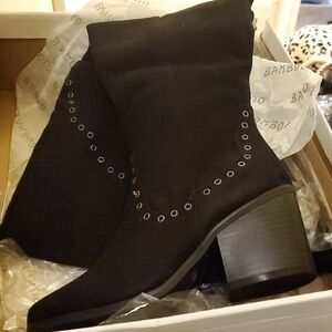 BAMBOO Women's Black Heeled Boots